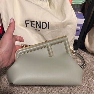Fendi Baguette Leather Clutch Bag
